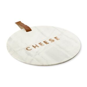 Round Marble Cheese Board with Braided Rope Handle -New in Box